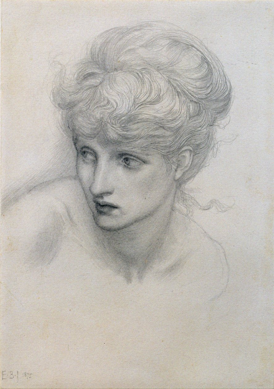 Tutkimus tytön päästä (katso myös 198345) tekijältä Edward Burne Jones