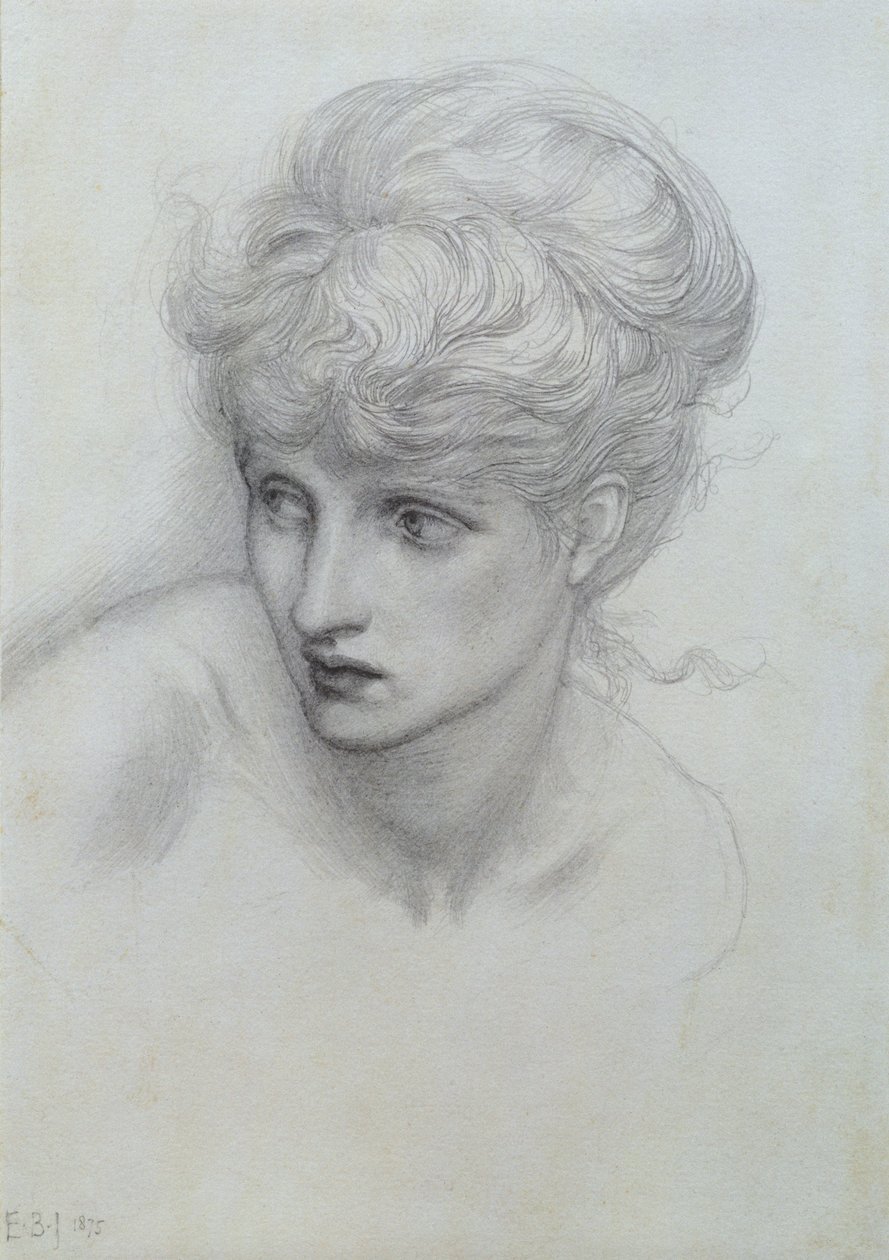 Tytön pään tutkimus (ks. myös 198346) tekijältä Edward Burne Jones