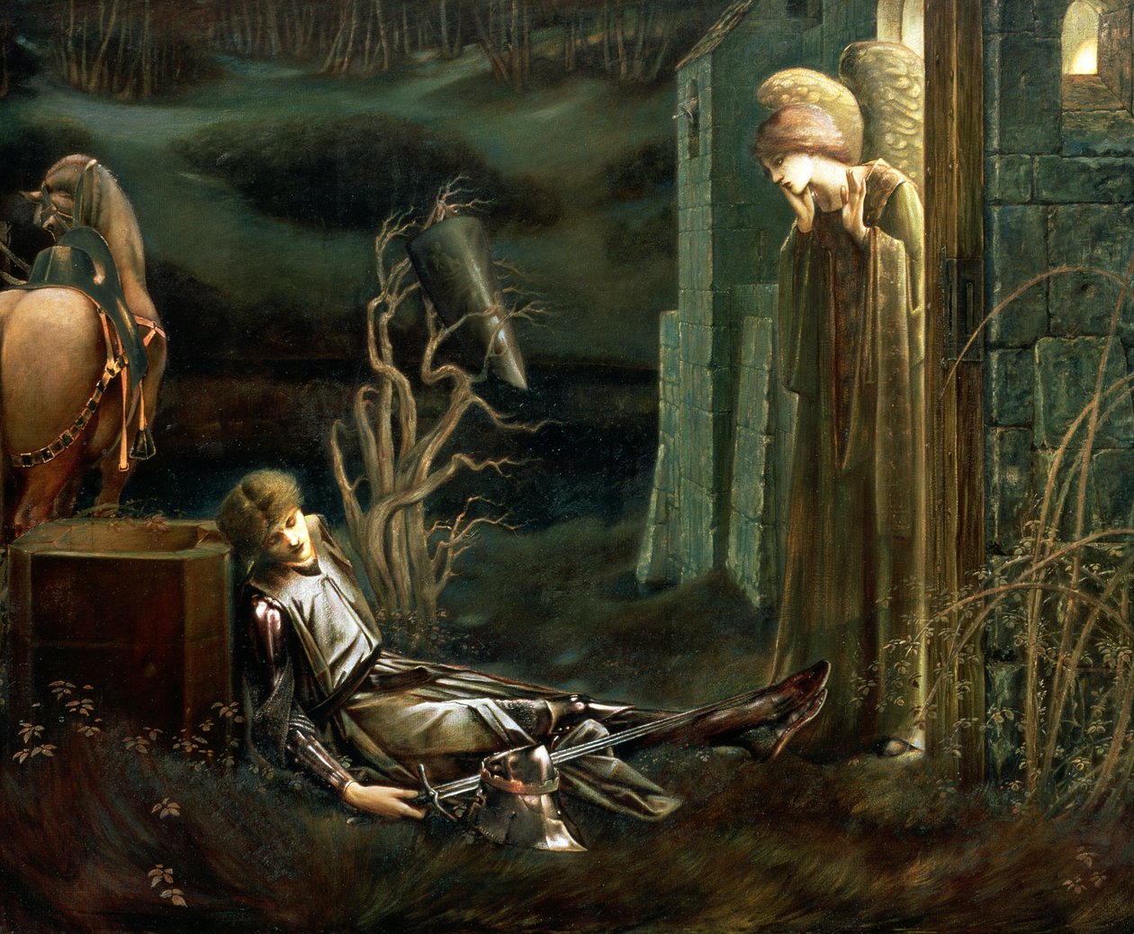 Sir Lancelotin unelma Pyhän Graalin kappelissa, 1896 tekijältä Edward Burne Jones