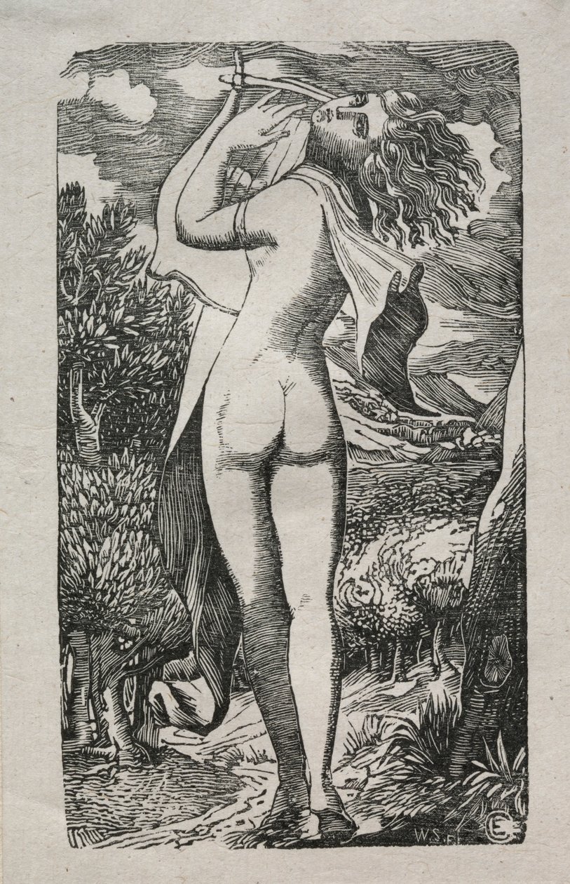 Bacchante eli Lyyran pelaaja, 1829. tekijältä Edward Calvert
