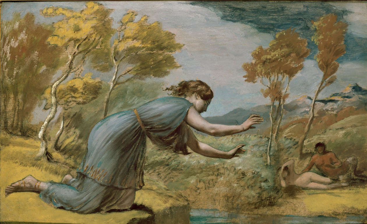 Psyche at the Stream, 1800-luvun puoliväli tekijältä Edward Calvert