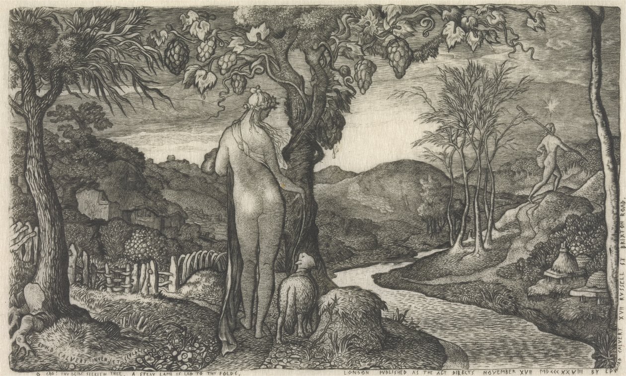 Morsian, 1828 (viivakaiverrus) tekijältä Edward Calvert