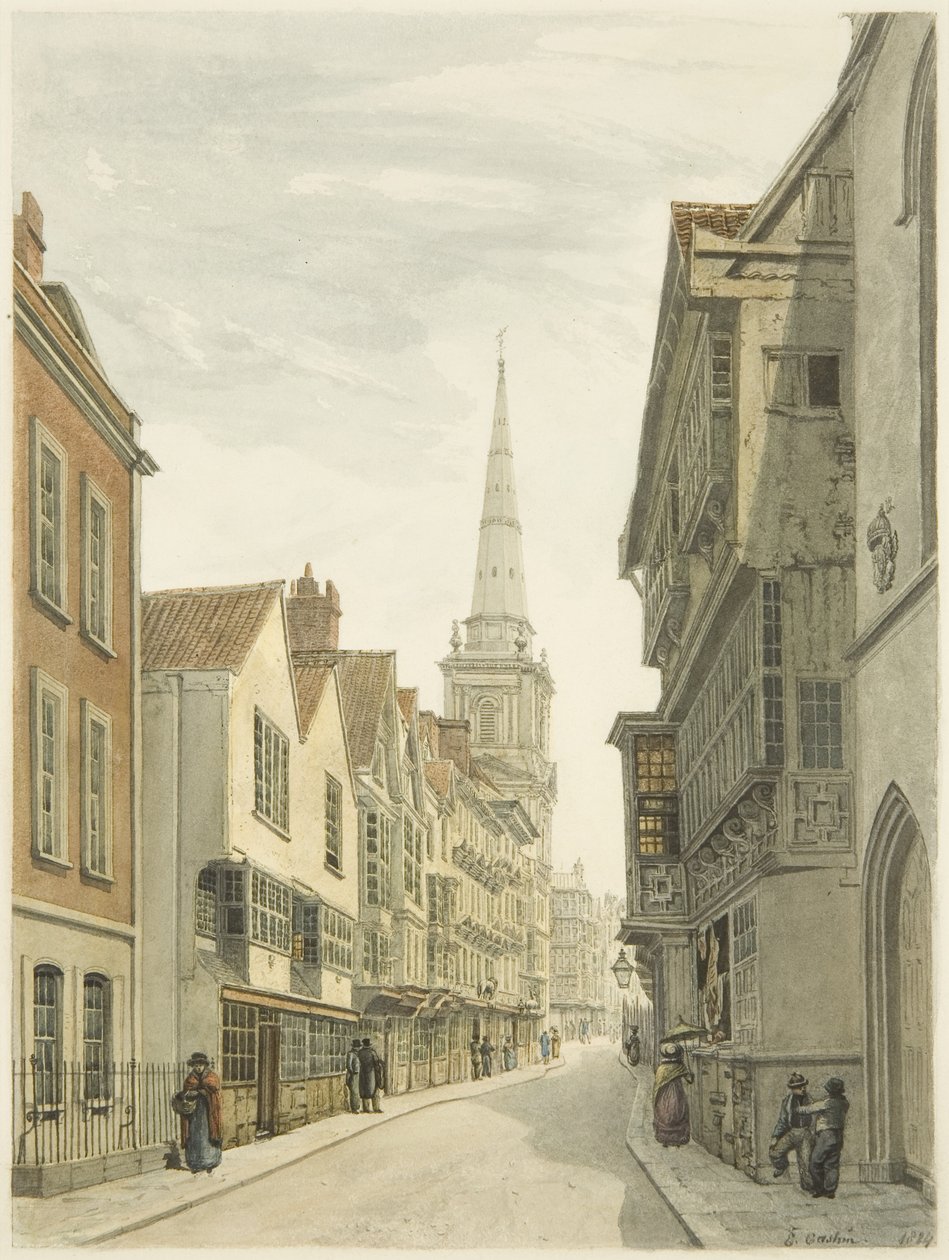 Broad Street (kynä ja akvarelli paperille) tekijältä Edward Cashin
