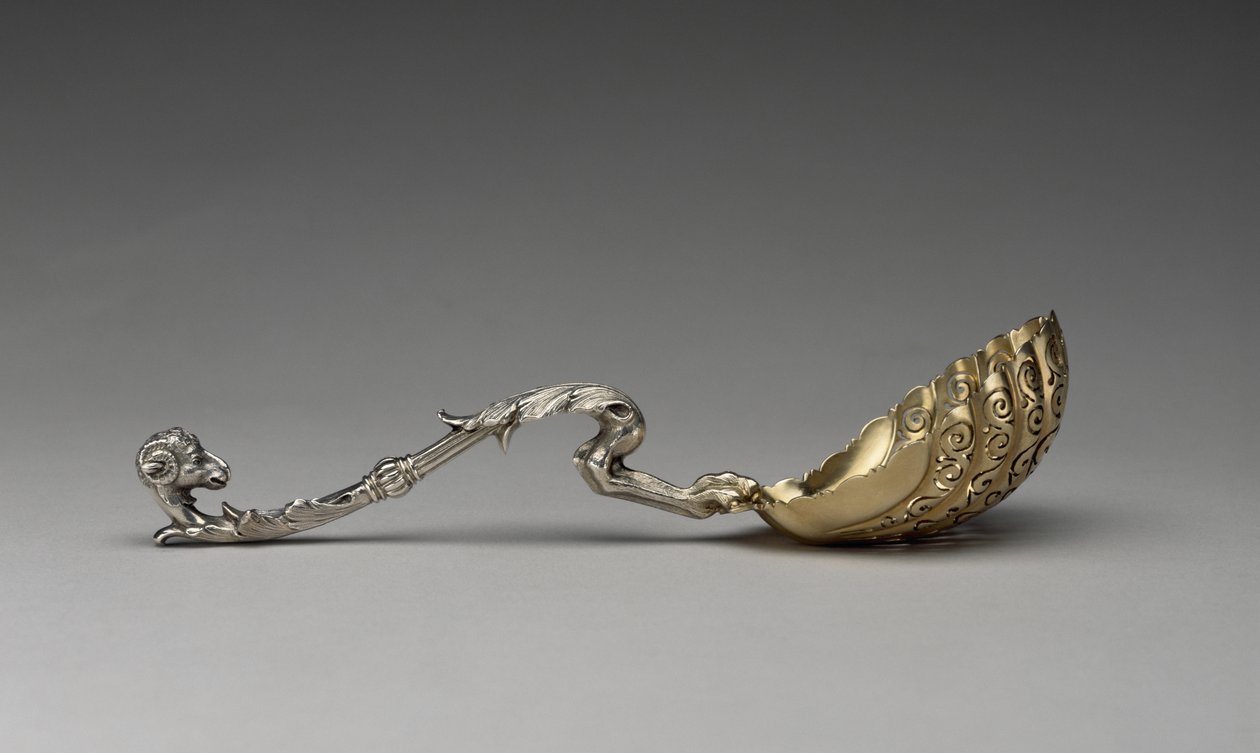 Sugar Sifter, c. 1858 (hopea ja hopea kullattu) tekijältä Edward Chandler Moore