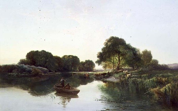 Metsäinen jokimaisema tekijältä Edward Charles Williams