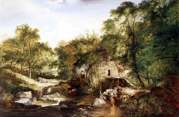 Metsäinen jokimaisema tekijältä Edward Charles Williams