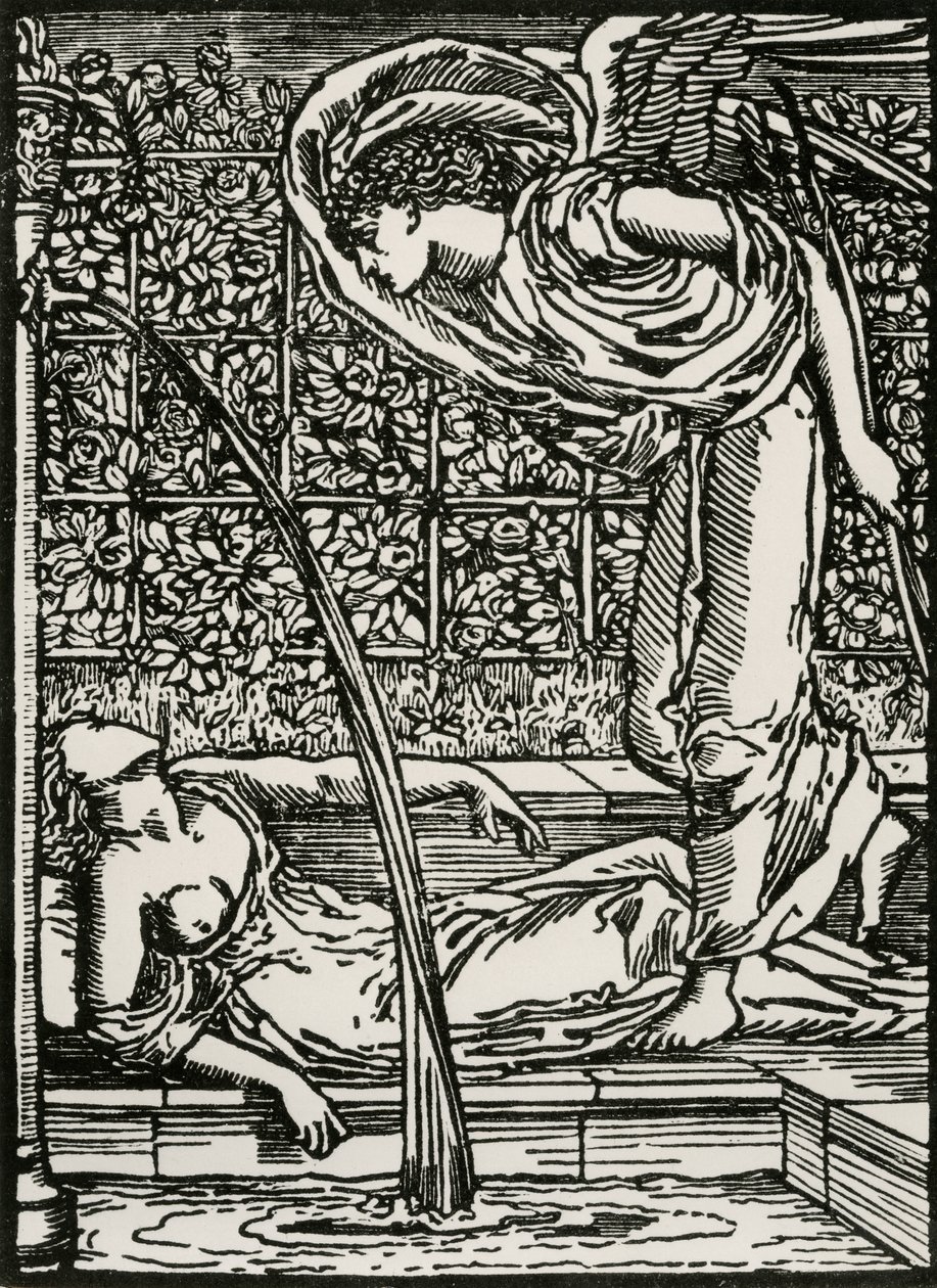 Cupidon ensimmäinen näkemys psyykestä tekijältä Edward Coley (after) Burne Jones