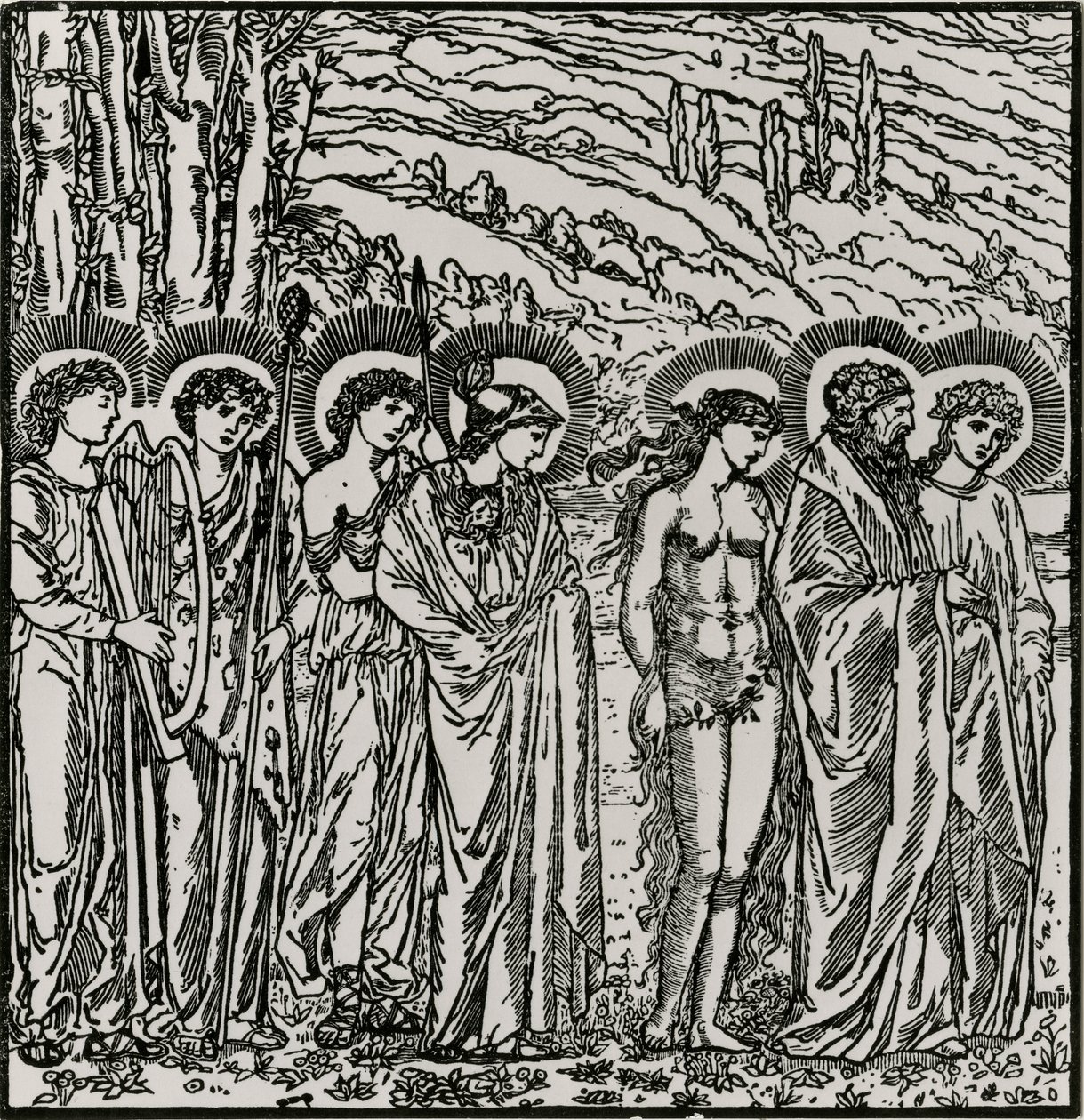Sisäänpääsy jumalien joukkoon tekijältä Edward Coley (after) Burne Jones