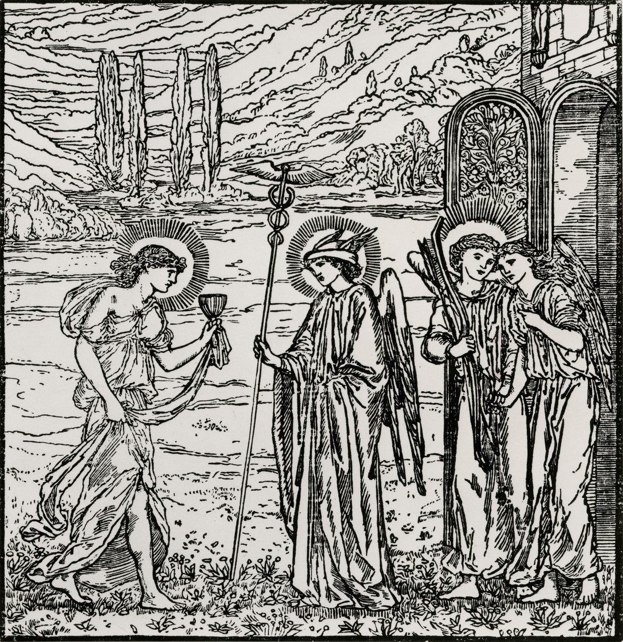 Sisäänpääsy jumalien joukkoon tekijältä Edward Coley (after) Burne Jones