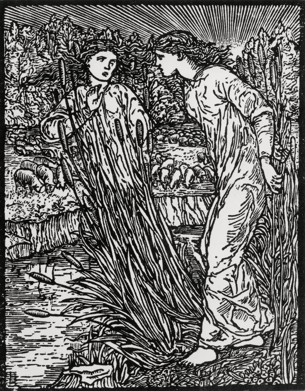 Kultavillalampaiden tehtävä tekijältä Edward Coley (after) Burne Jones