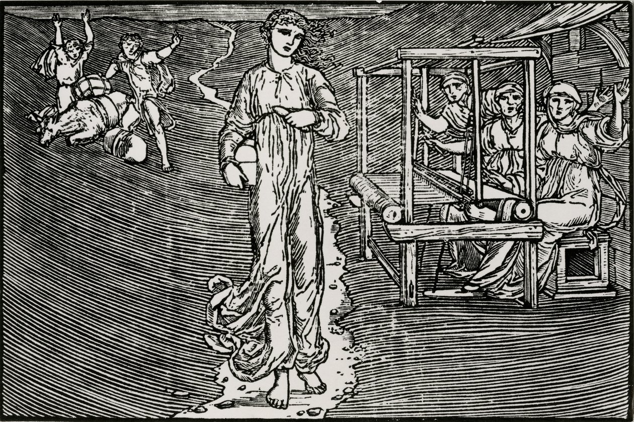 Kutovat naiset tekijältä Edward Coley (after) Burne Jones