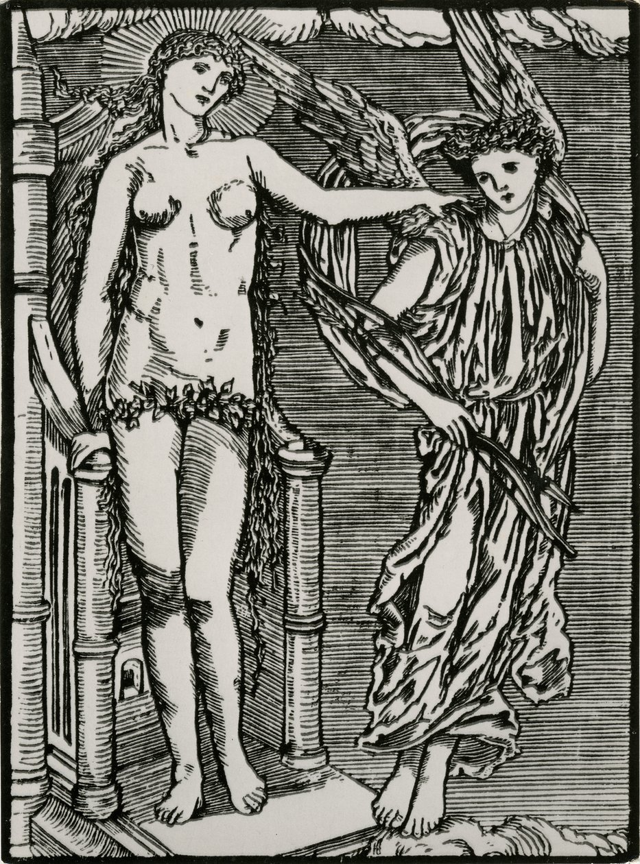 Venus lähettää Cupidon psyykelle tekijältä Edward Coley (after) Burne Jones