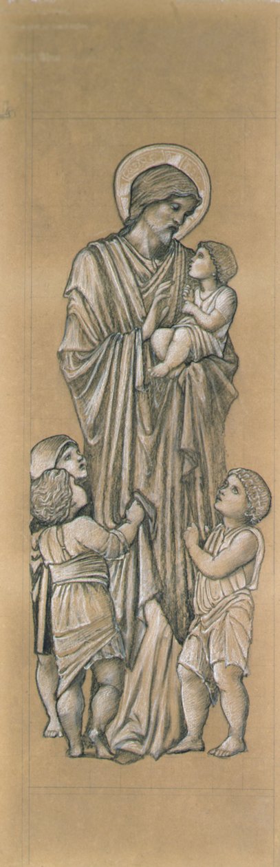 Kristus siunaa pieniä lapsia tekijältä Edward Coley Burne Jones