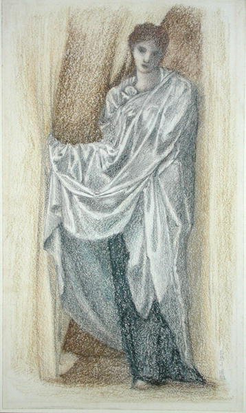 Figuuritutkimus (pastelli paperille) tekijältä Edward Coley Burne Jones