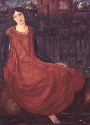 Tyttö ja kultakala tekijältä Edward Coley Burne Jones