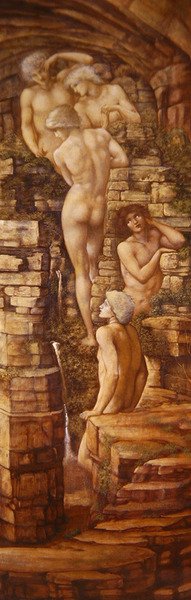 Hill Fairies (öljy kankaalle) tekijältä Edward Coley Burne Jones