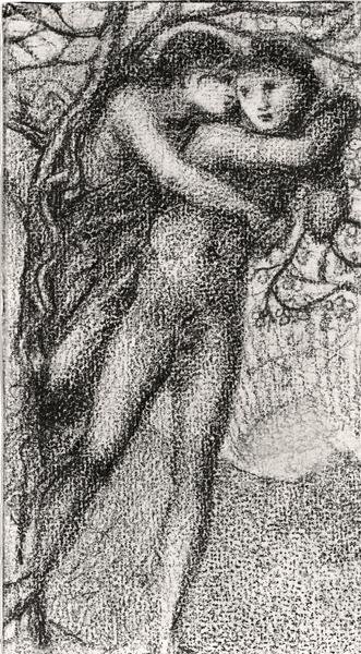 Phyllis and Demophoon, n. 1868 (vaaleanpunainen liitu) (m/v valokuva) (katso 100724) tekijältä Edward Coley Burne Jones