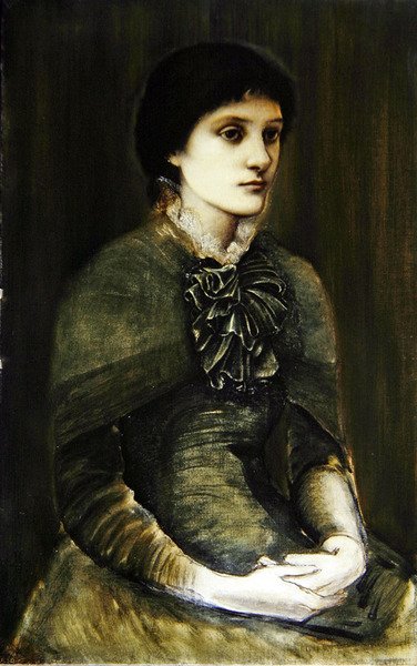 Muotokuva tytöstä vihreässä mekossa (öljy kankaalle) tekijältä Edward Coley Burne Jones