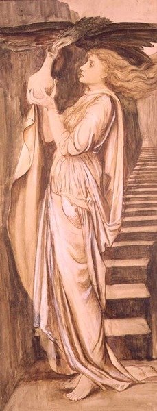Psyche (akvarelli) tekijältä Edward Coley Burne Jones