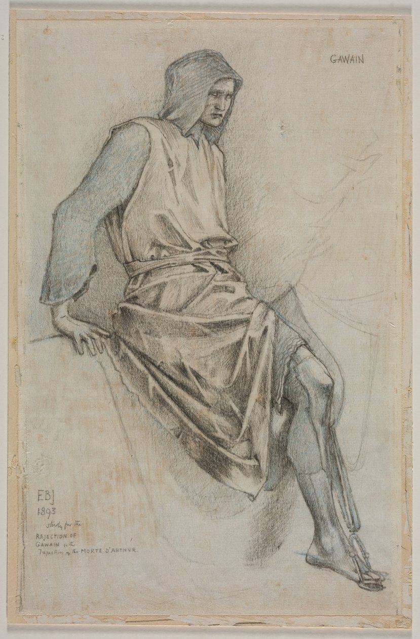 Tutkimus Gawainin epäonnistumista varten Graalin malja -gobeliineista. tekijältä Edward Coley Burne Jones