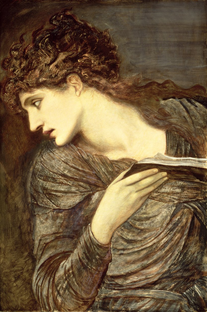 Tutkimus Nimuen johtajalle teoksessa "Merlinin houkutteleminen", n. 1873 (akvarelli puulle kiinnitetylle paperille) tekijältä Edward Coley Burne Jones