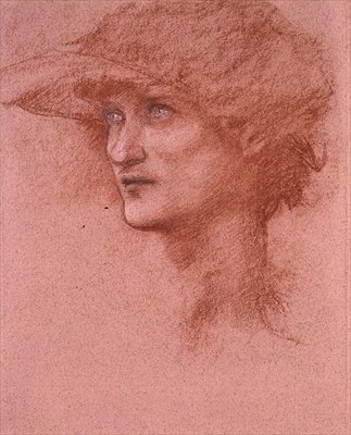 Tutkimus Perseuksesta Perseuksen kutsussa, Perseus-sarjasta, koristelu Arthur Balfourin musiikkihuoneeseen tekijältä Edward Coley Burne Jones