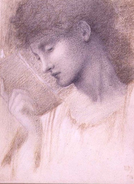 Pään tutkimus (liitu paperille) tekijältä Edward Coley Burne Jones