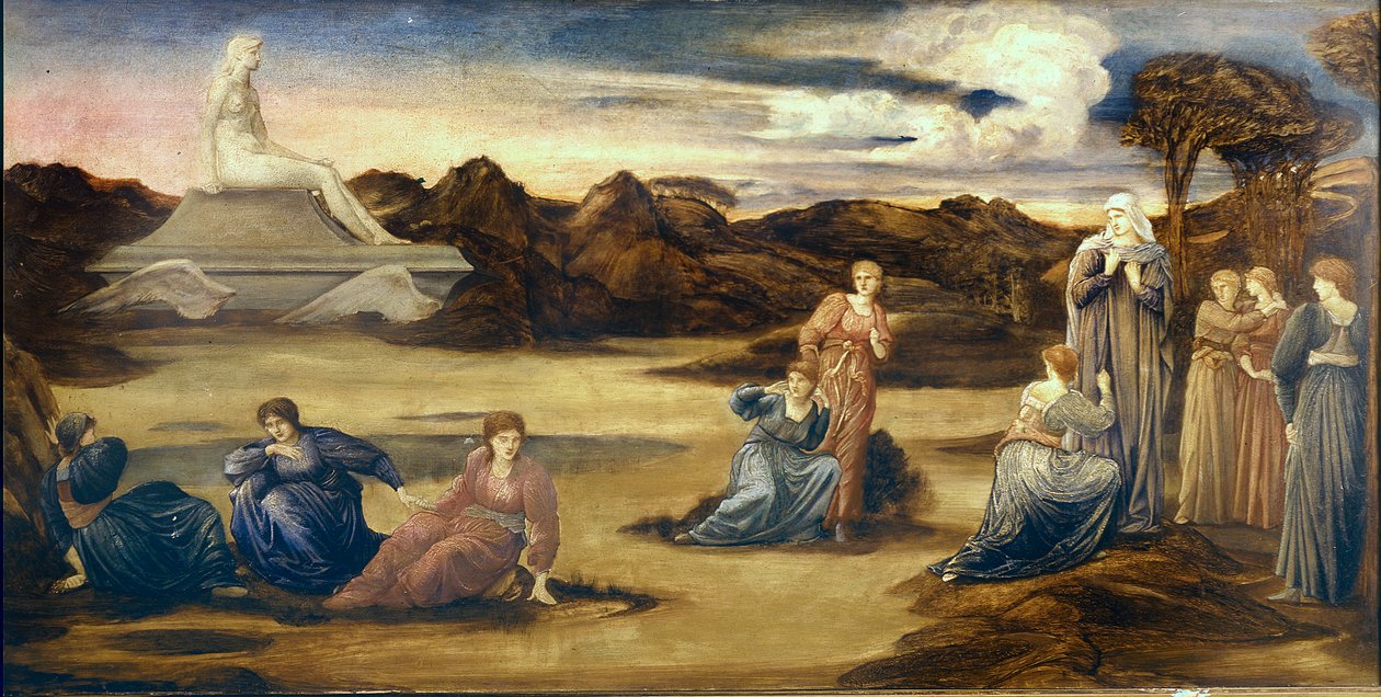 Venuksen ohittaminen, n. 1875 (öljy paneelille) tekijältä Edward Coley Burne Jones