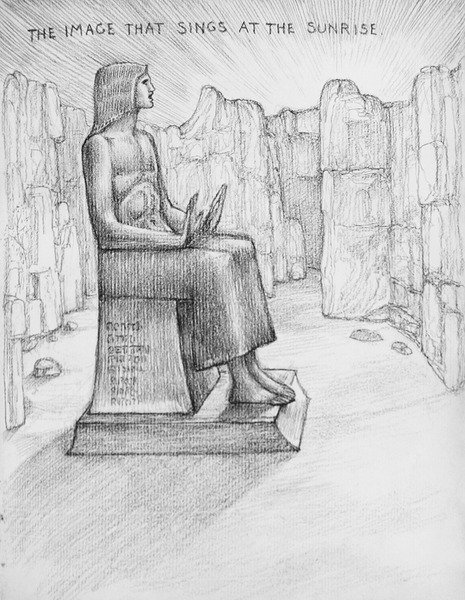 Kuva, joka laulaa auringonnousussa (lyijykynä paperille) tekijältä Edward Coley Burne Jones