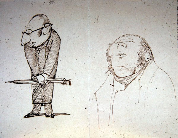 Kaksi suojelijaa (kynä paperille) tekijältä Edward Coley Burne Jones