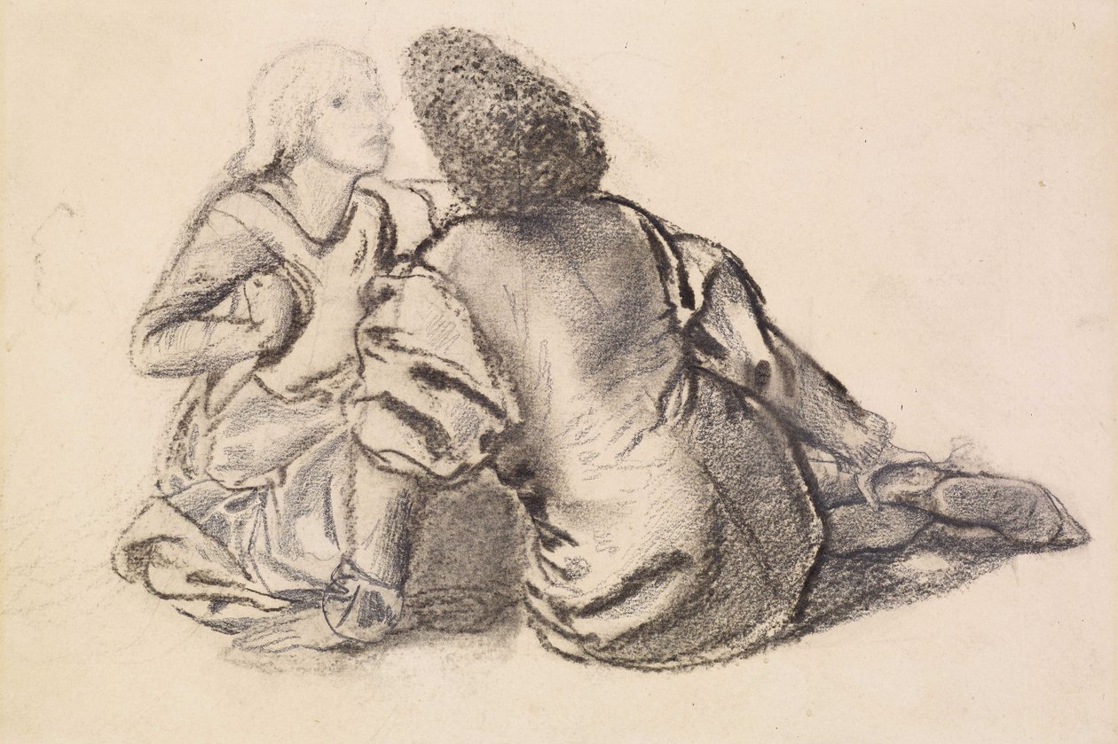 Idylli (hiiltä paperille) tekijältä Edward Burne Jones