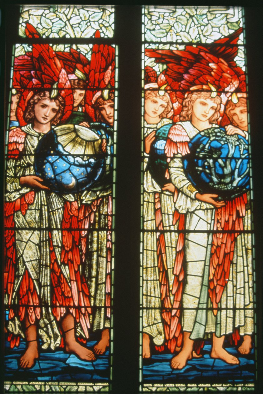 Luomisen enkelit: Kolmas ja neljäs päivä, 1895 tekijältä Edward Burne Jones