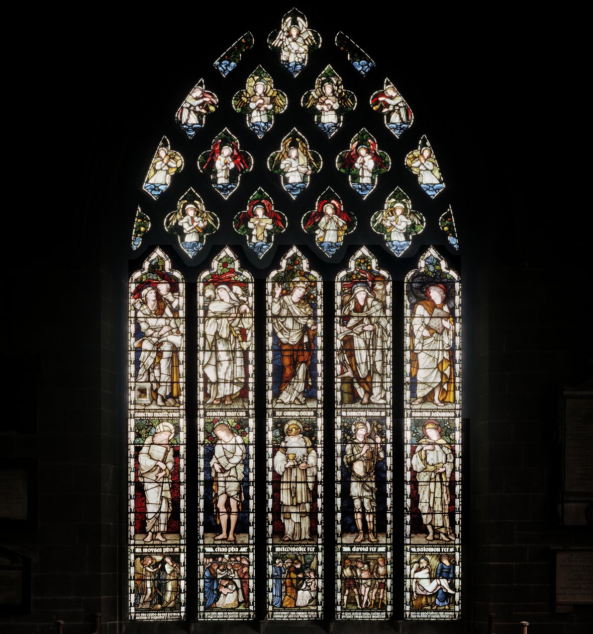 Birmingham, St Martin In The Bull Ring, Morris & Co., Edward Burne-Jones, yleisikkuna, 1876. tekijältä Edward Burne Jones