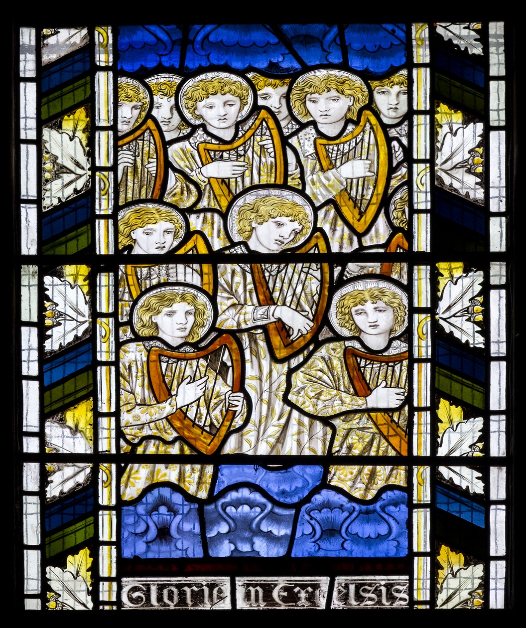 Cambridge, All Saints, Morris Marshall & Faulkner & Co, Edward Burne-Jones, Gloria In Excelsis, 1866 tekijältä Edward Burne Jones