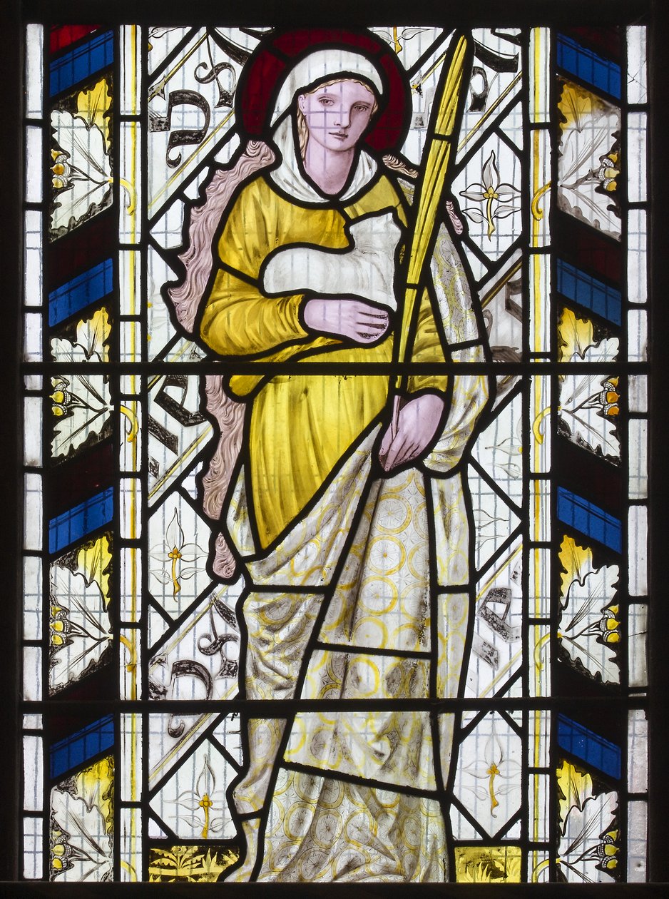 Cambridge, All Saints, Morris Marshall & Faulkner & Co, Edward Burne-Jones, St Agnes, 1866 tekijältä Edward Burne Jones
