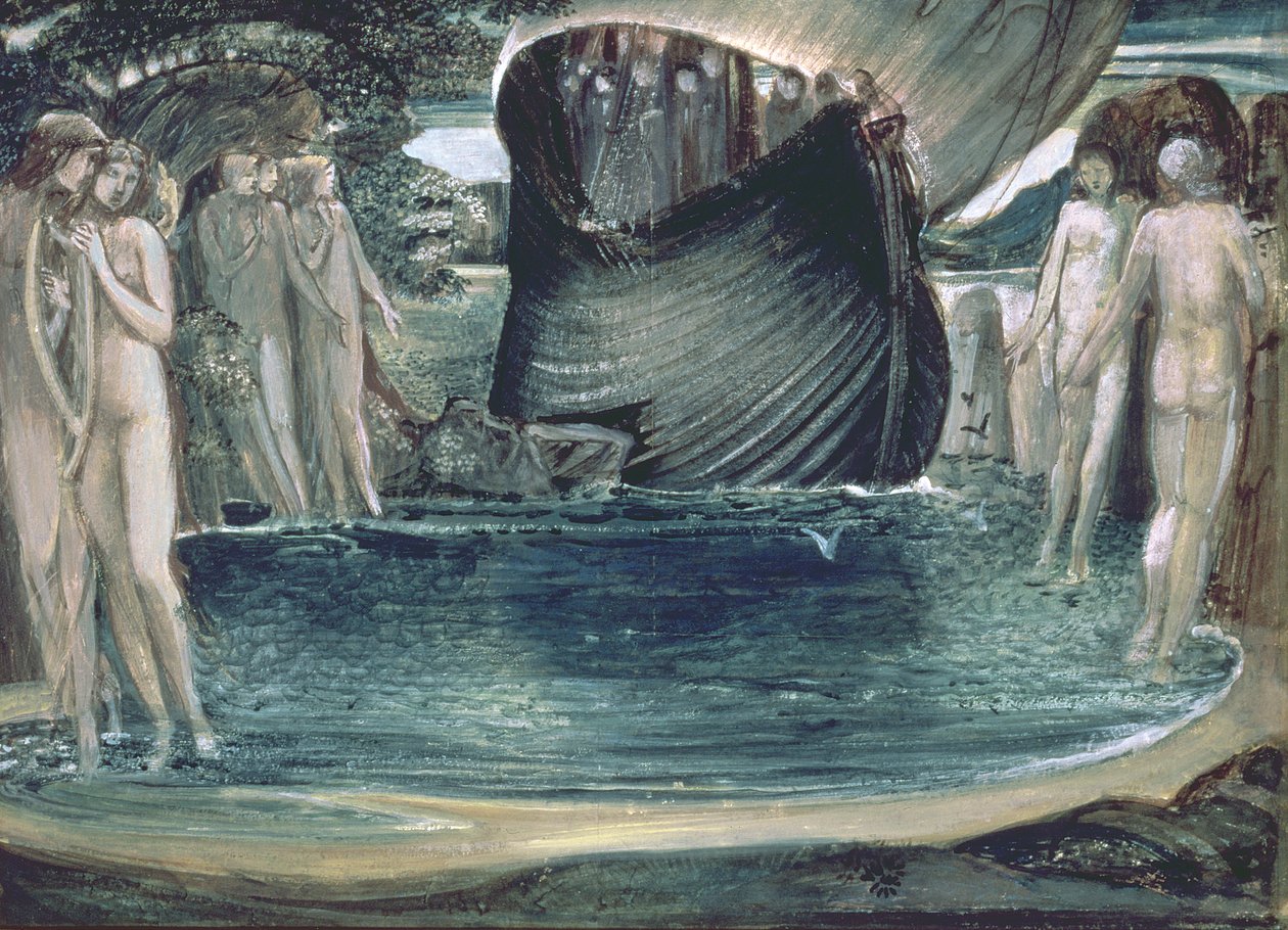 Huonekalut ja erilaiset esineet 1100- ja 1300-luvuilta tekijältä Edward Burne Jones
