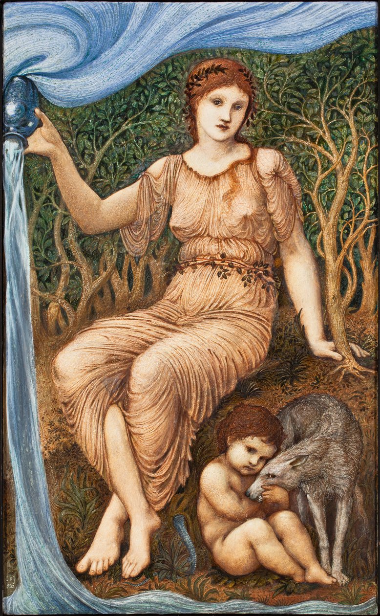 Maan äiti, 1882 (enkaustinen paneeli) tekijältä Edward Burne Jones