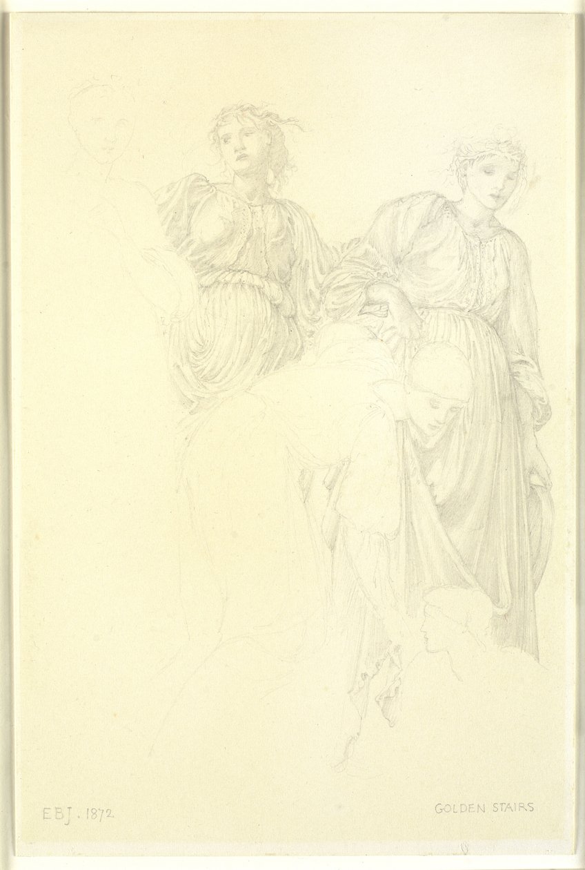 Naisryhmä, maalauksen esiselvitys, Kultaiset portaat tekijältä Edward Coley Burne Jones