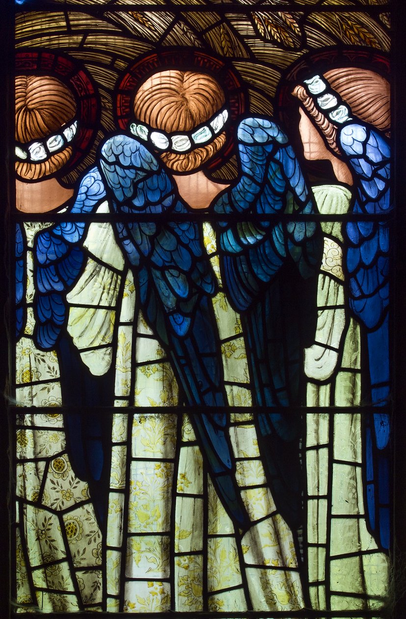 Harwarden, St Deiniol, Morris & Co., Edward Burne-Jones, Angels, Syntymä, 1898 tekijältä Edward Burne Jones