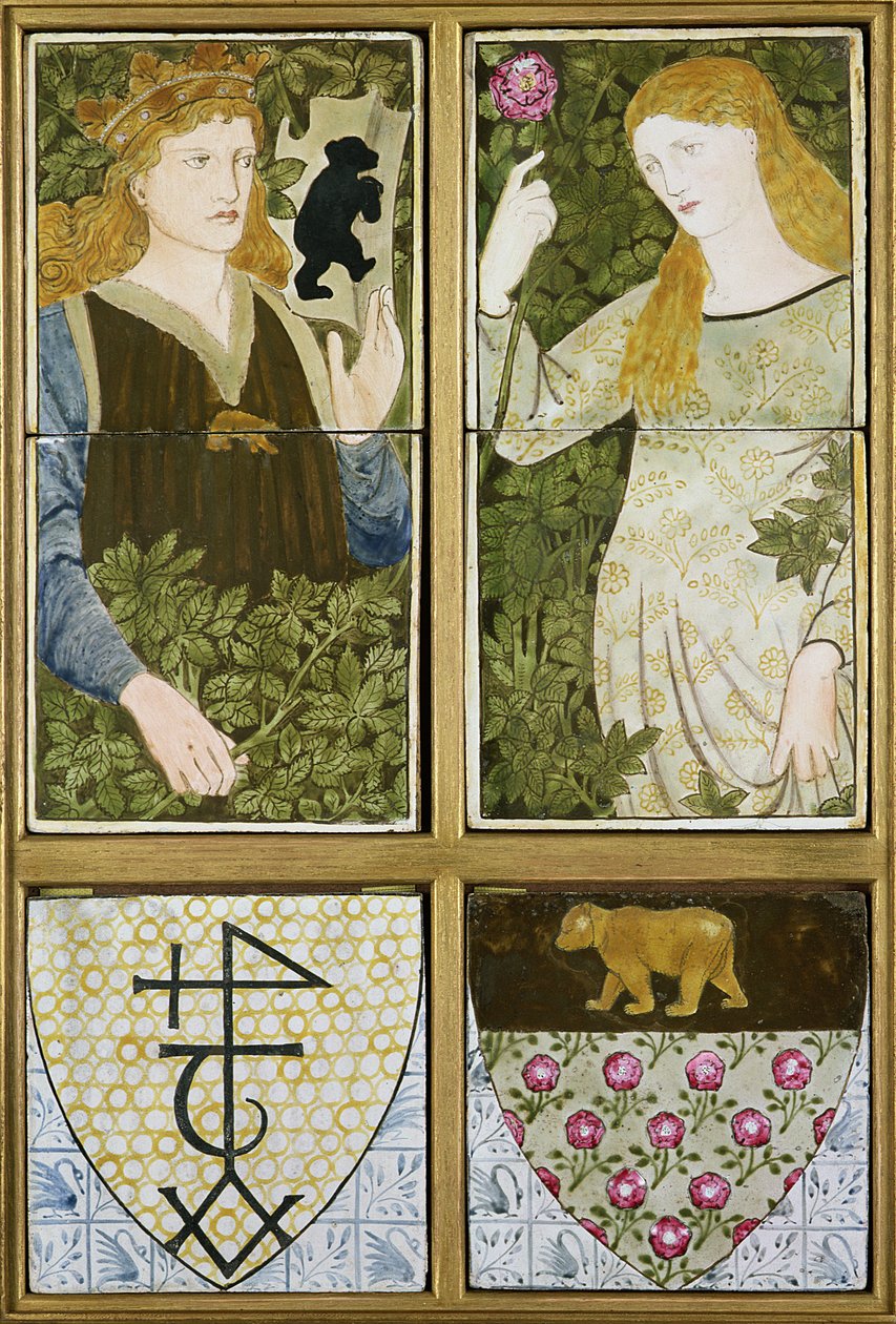 Huonekalut ja erilaiset esineet 1100- ja 1300-luvuilta tekijältä Edward Burne Jones