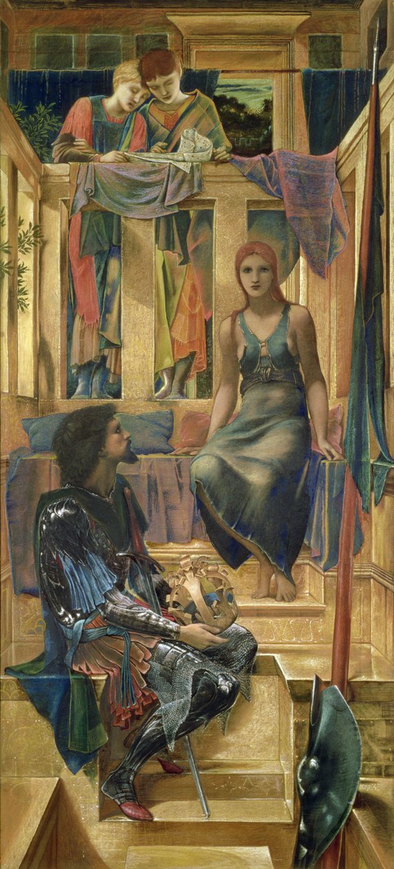 Kuningas Cophetua ja kerjäläinen - Sarjakuvatutkimus, 1883 tekijältä Edward Burne Jones