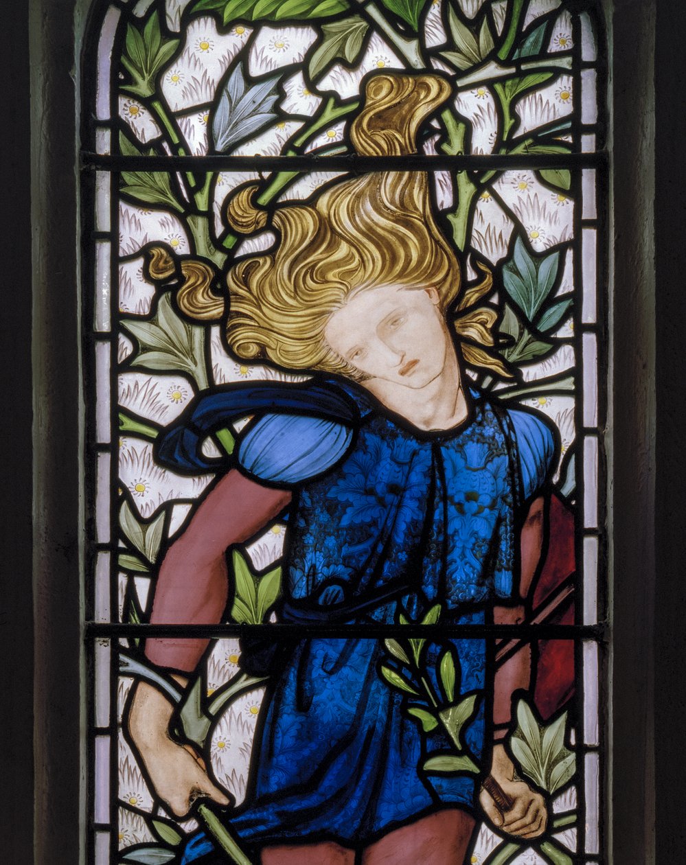 Knotty Ash, St John The Evangelist, Morris Marshall & Faulkner & Co, Edward Burne-Jones, Absalomin yksityiskohta, 1872 tekijältä Edward Burne Jones