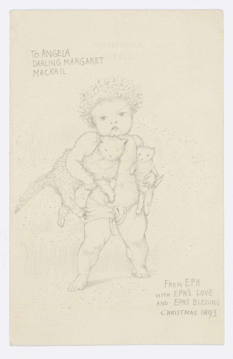 Kirje taiteilijan tyttärentytär Angela Thirkellille (kynä paperille) tekijältä Edward Burne Jones