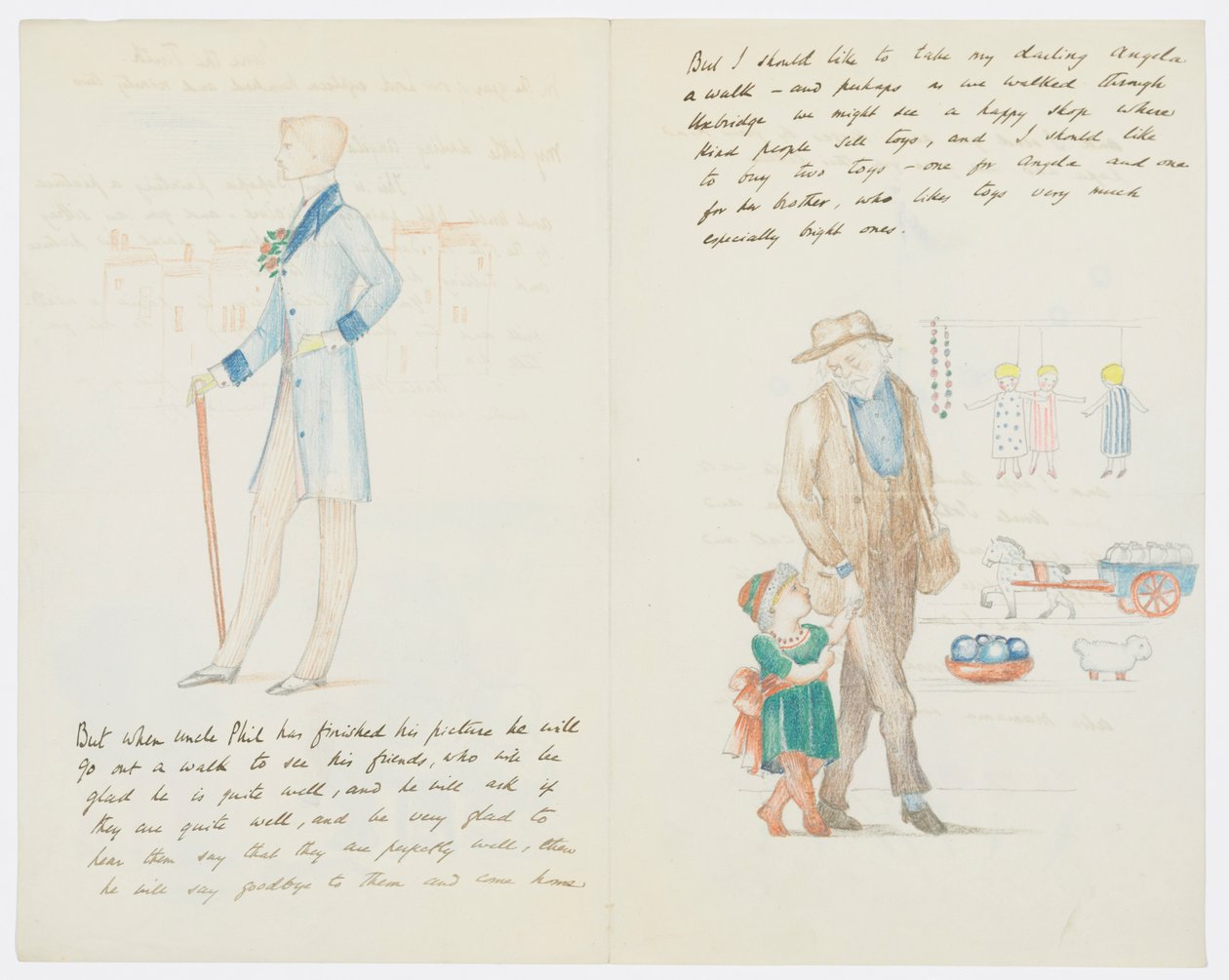 Kirje taiteilijan tyttärentytär Angela Thirkellille (kynä paperille) tekijältä Edward Burne Jones