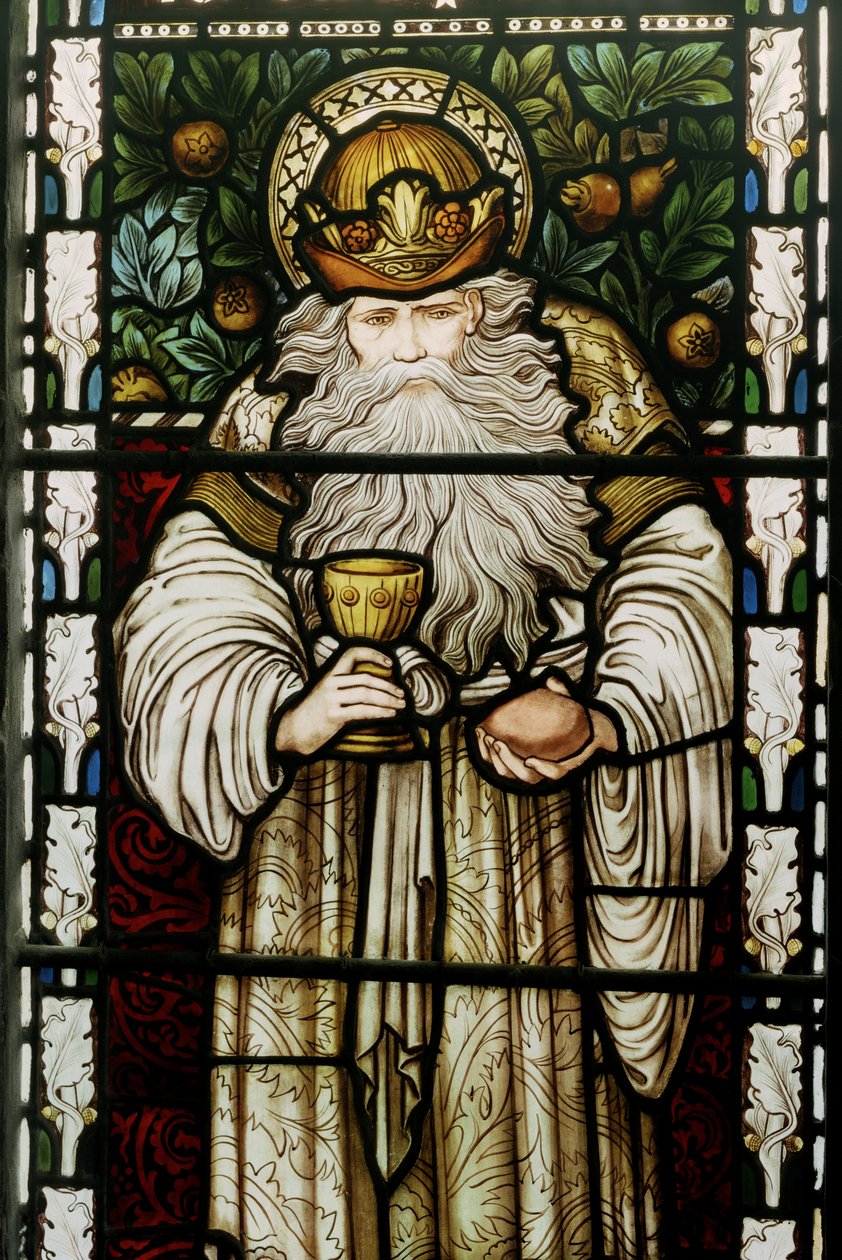 Melkisedek, Salemin kuningas, 1876 (lasimaalauksia) tekijältä Edward Burne Jones