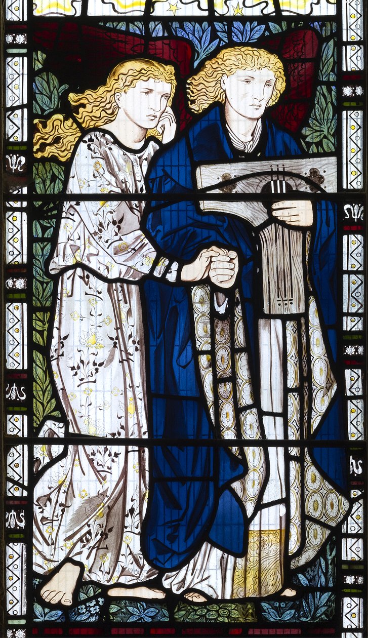 Musikaali enkeli, 1865 tekijältä Edward Burne Jones