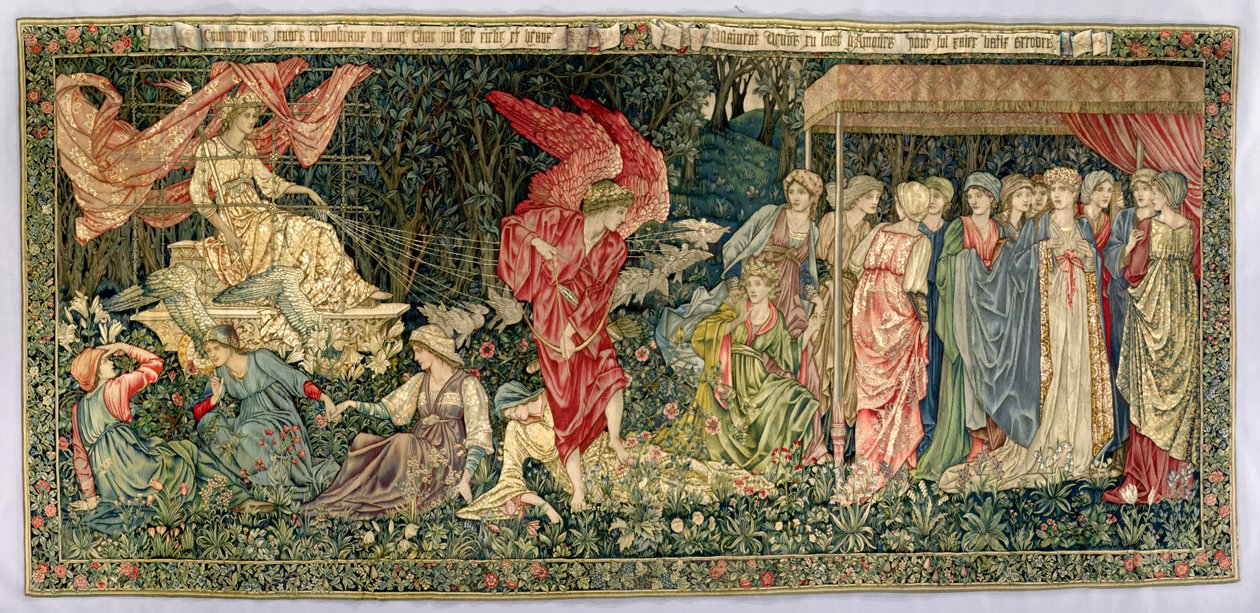 Huonekalut ja erilaiset esineet 1100- ja 1300-luvuilta tekijältä Edward Burne Jones