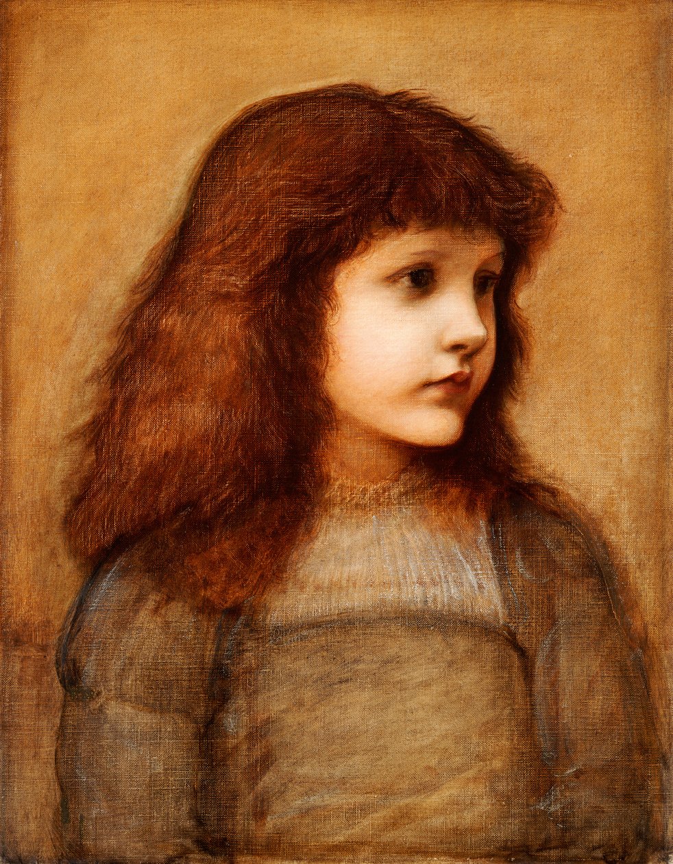 Gertie Lewisin muotokuva, puolipitkä, 1879-80 tekijältä Edward Burne Jones