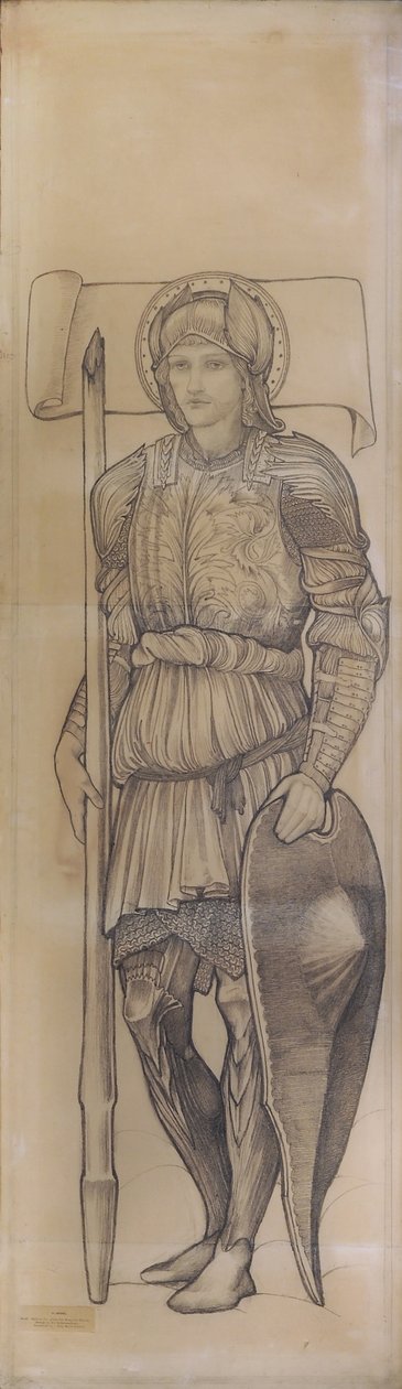 Saint George, 1880 (liitu paperille) tekijältä Edward Burne Jones