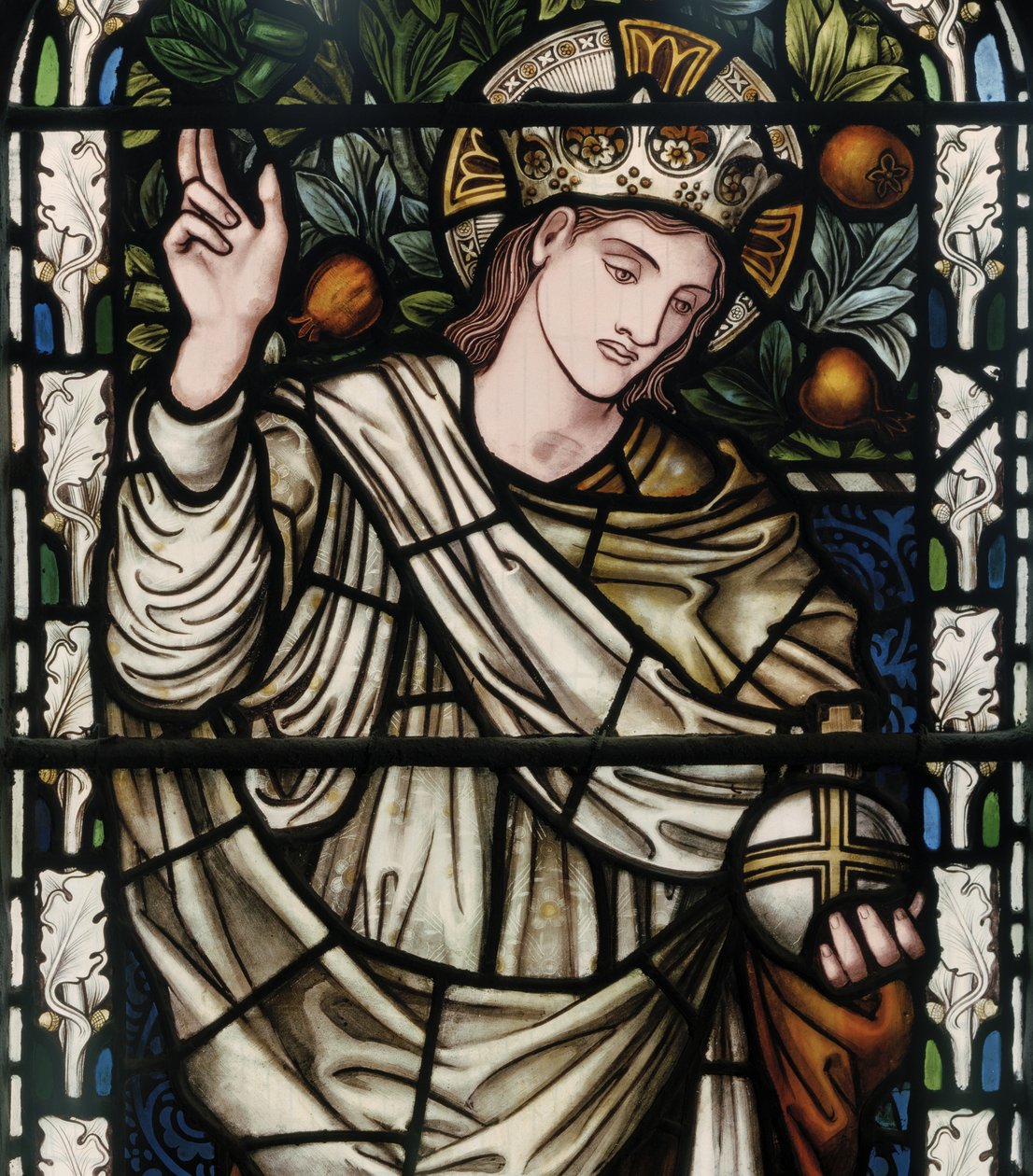 Salvator Mundi, 1876 (lasimaalauksia) tekijältä Edward Burne Jones